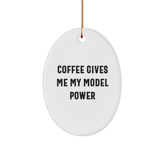 Model Power Oval Ornament Funny Quote Gifts from Friends for Men Women Christmas Unique Presents - Image 1