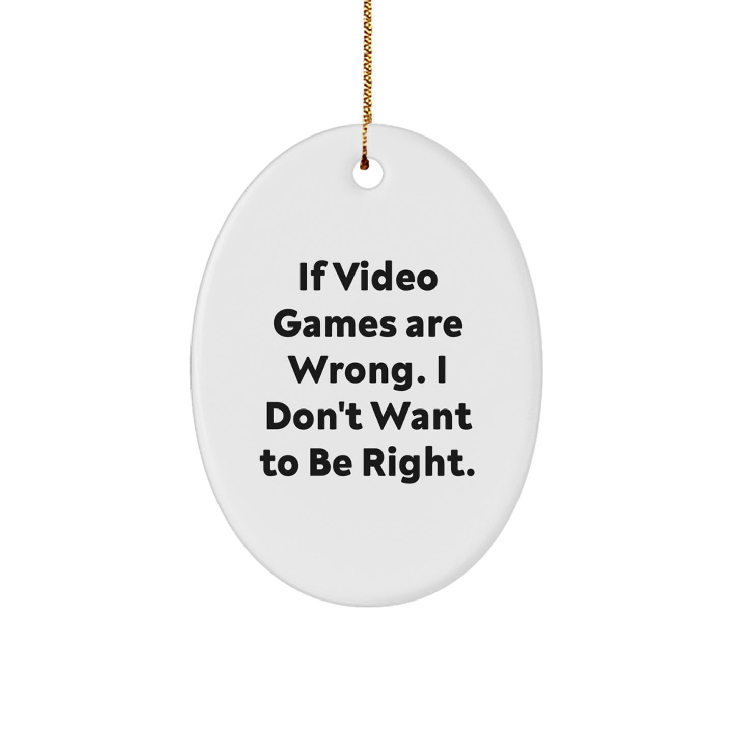 Funny Playing Video Games Oval Ornaments - Gifts from Friends for Christmas - Image 1
