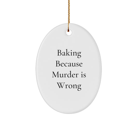 Funny Baking Oval Ornament Gifts from Friends for Christmas, Oval Shaped Baking Decoration, Christmas Unique Gifts for Baking Lovers - Image 1