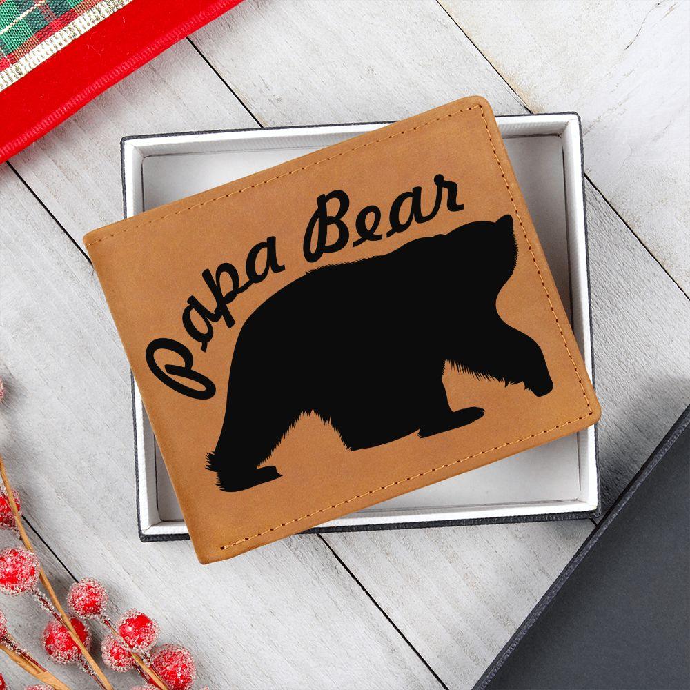 Papa Bear Leather Wallet - Mallard Moon Gift Shop