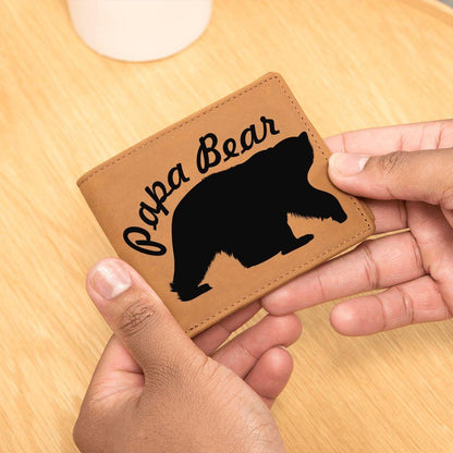 Papa Bear Leather Wallet - Mallard Moon Gift Shop