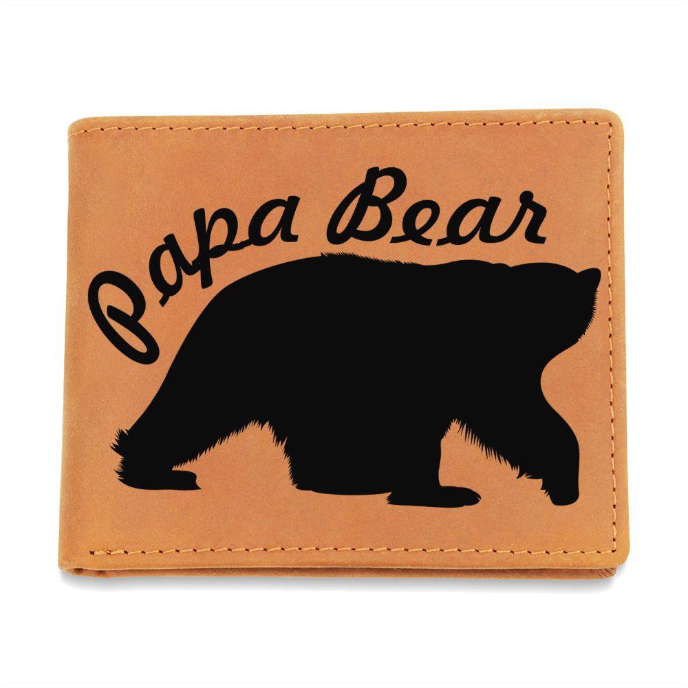 Papa Bear Leather Wallet - Mallard Moon Gift Shop