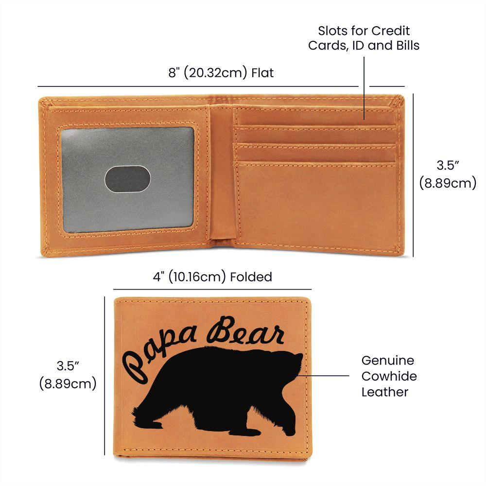 Papa Bear Leather Wallet - Mallard Moon Gift Shop