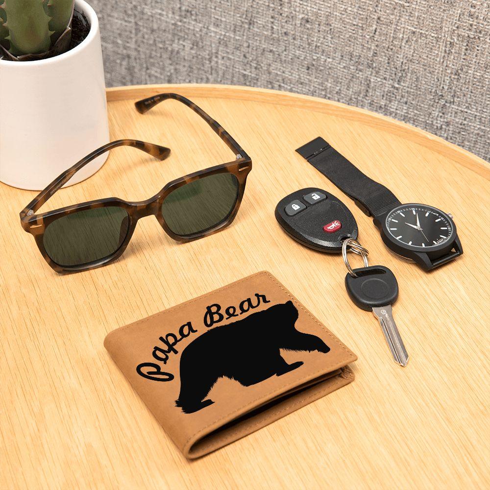 Papa Bear Leather Wallet - Mallard Moon Gift Shop