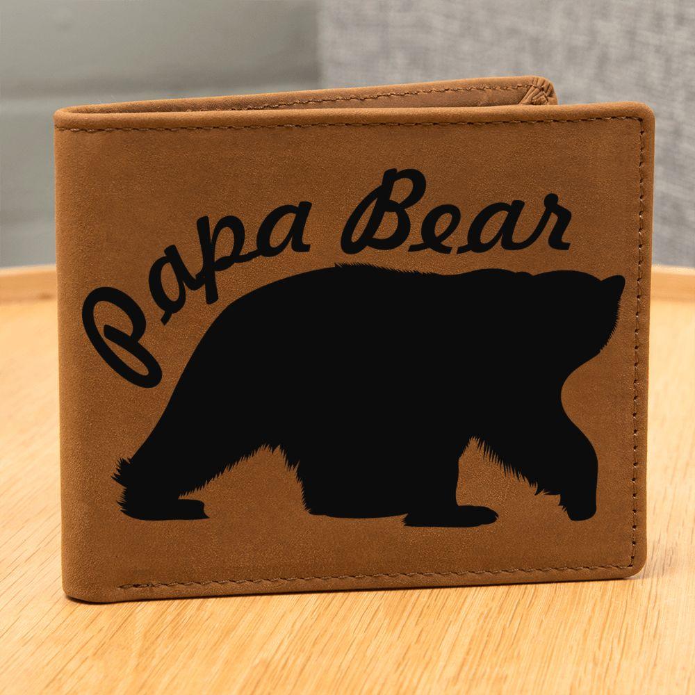 Papa Bear Leather Wallet - Mallard Moon Gift Shop
