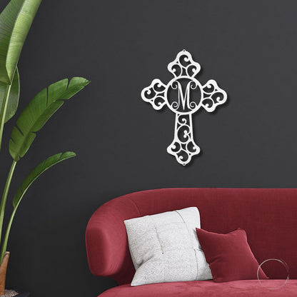 Personalized Cross Indoor Outdoor Metal Wall Art Sign - Mallard Moon Gift Shop