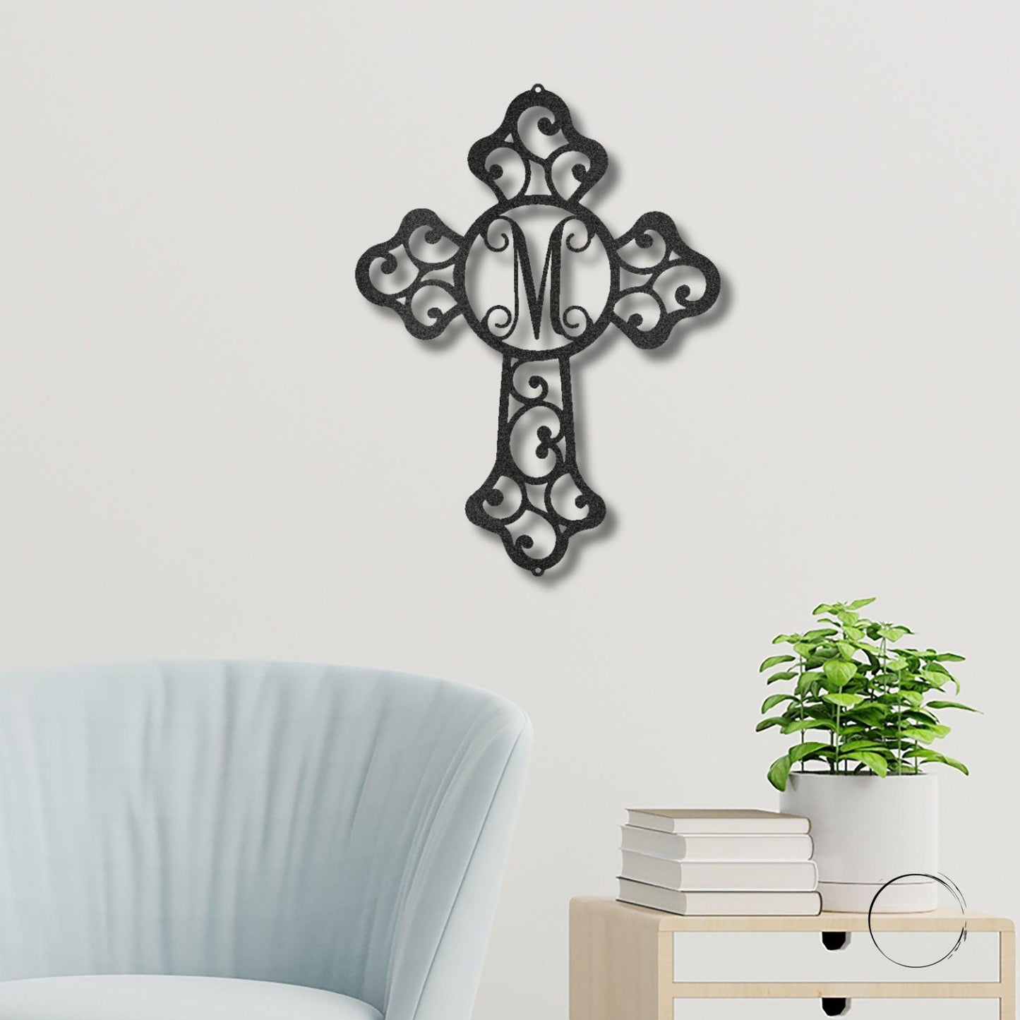 Personalized Cross Indoor Outdoor Metal Wall Art Sign - Mallard Moon Gift Shop