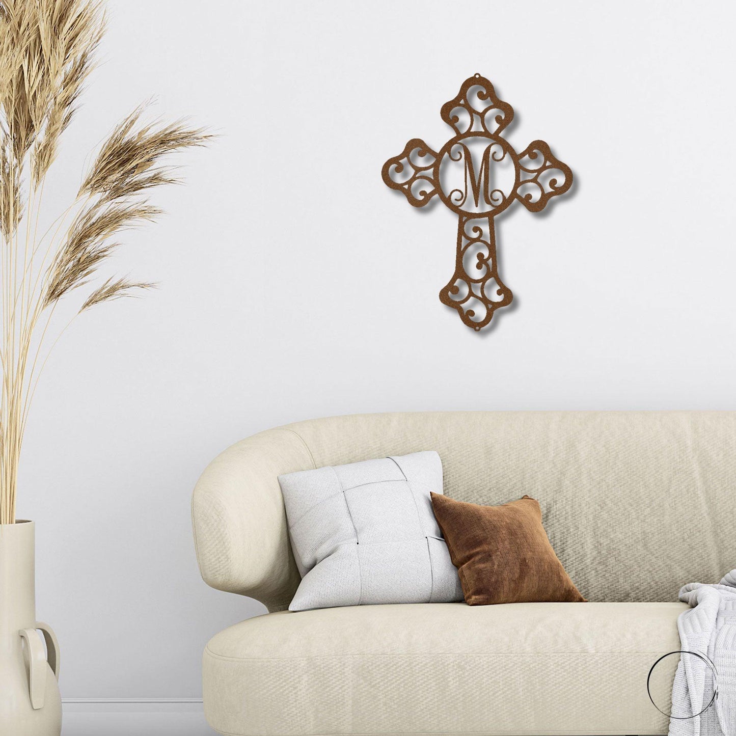 Personalized Cross Indoor Outdoor Metal Wall Art Sign - Mallard Moon Gift Shop