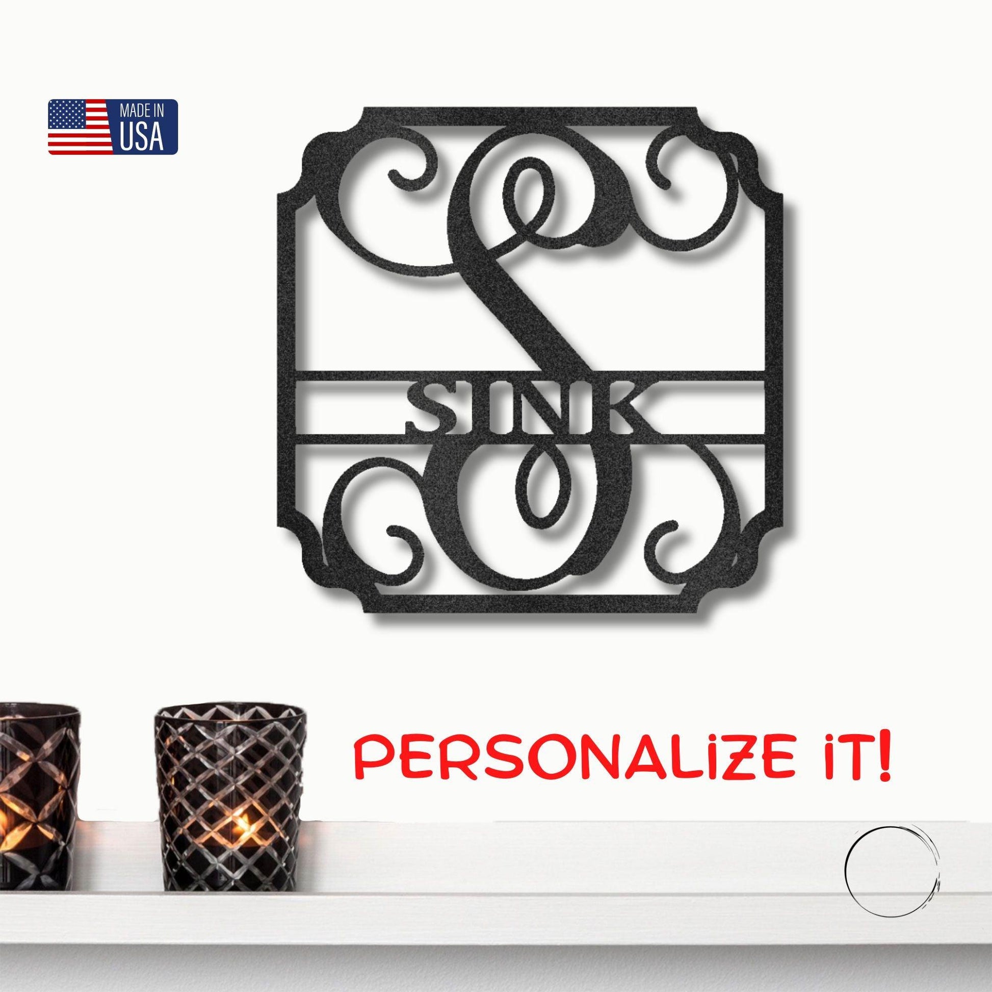 Personalized Monogram Metal Wall Sign: A Statement of Elegance & Identity - Mallard Moon Gift Shop