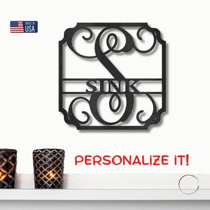 Personalized Monogram Metal Wall Sign: A Statement of Elegance & Identity - Mallard Moon Gift Shop