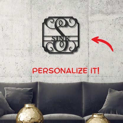 Personalized Monogram Metal Wall Sign: A Statement of Elegance & Identity - Mallard Moon Gift Shop