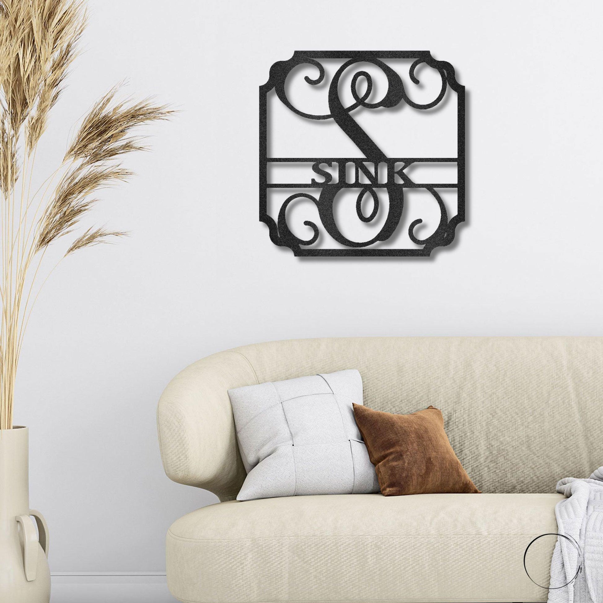 Personalized Monogram Metal Wall Sign: A Statement of Elegance & Identity - Mallard Moon Gift Shop