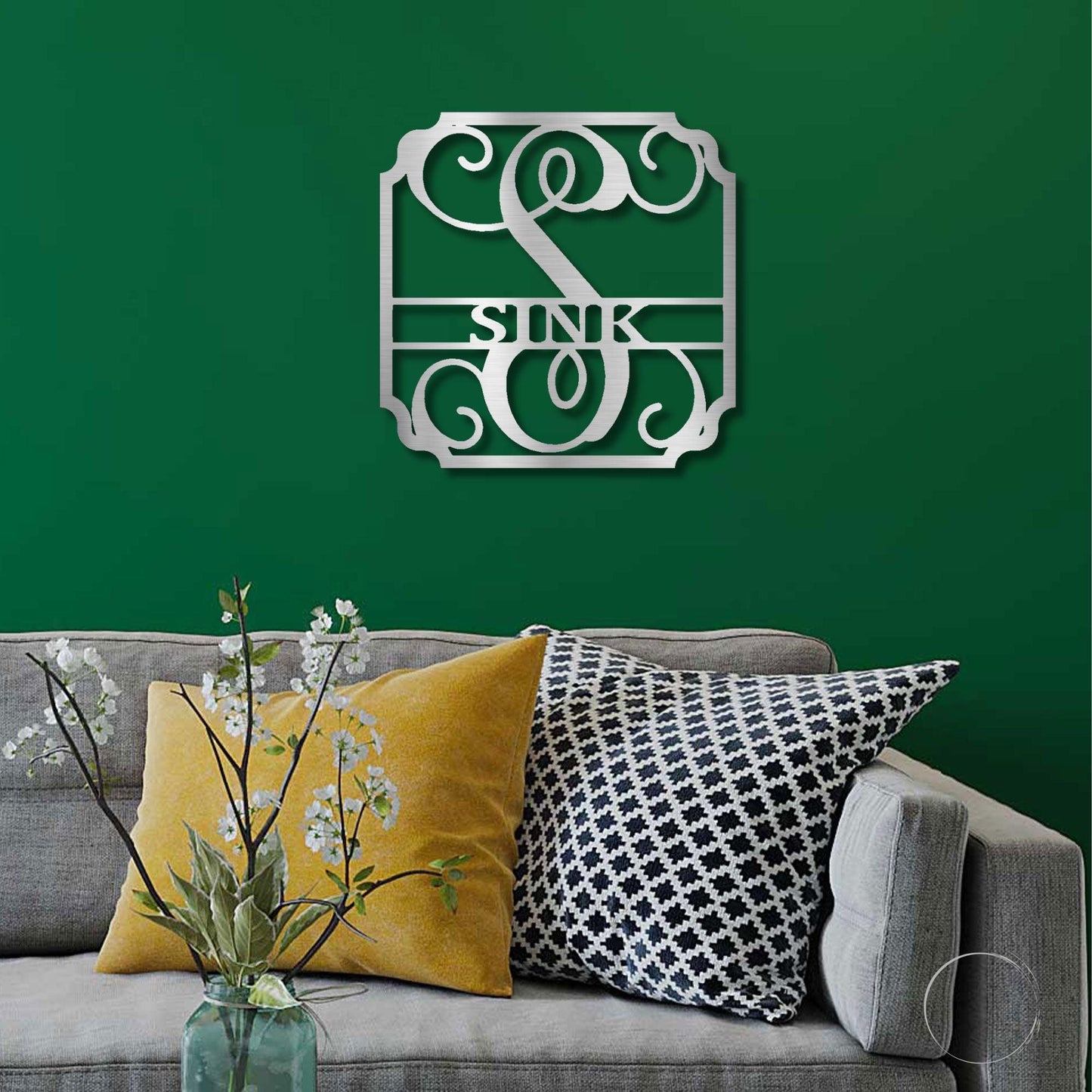Personalized Monogram Metal Wall Sign: A Statement of Elegance & Identity - Mallard Moon Gift Shop