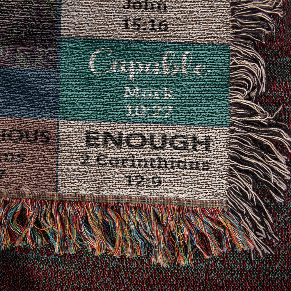 Personalized Photo and Name - God Says I Am Loved Gift for Son, Grandson, Godson Heirloom Woven Blanket - Mallard Moon Gift Shop