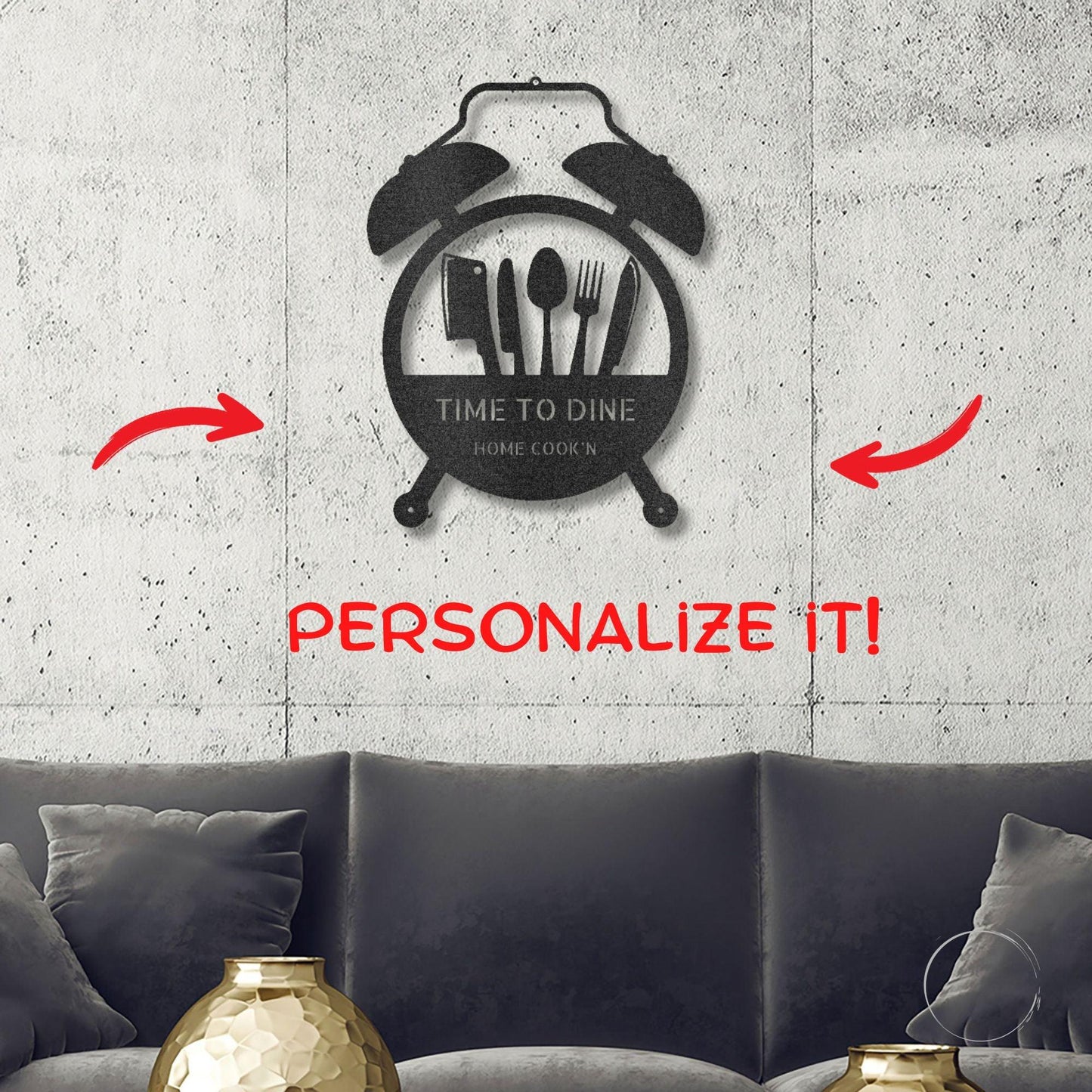 Food Time Kitchen Timer Custom Name Indoor Outdoor Steel Wall Sign - Mallard Moon Gift Shop