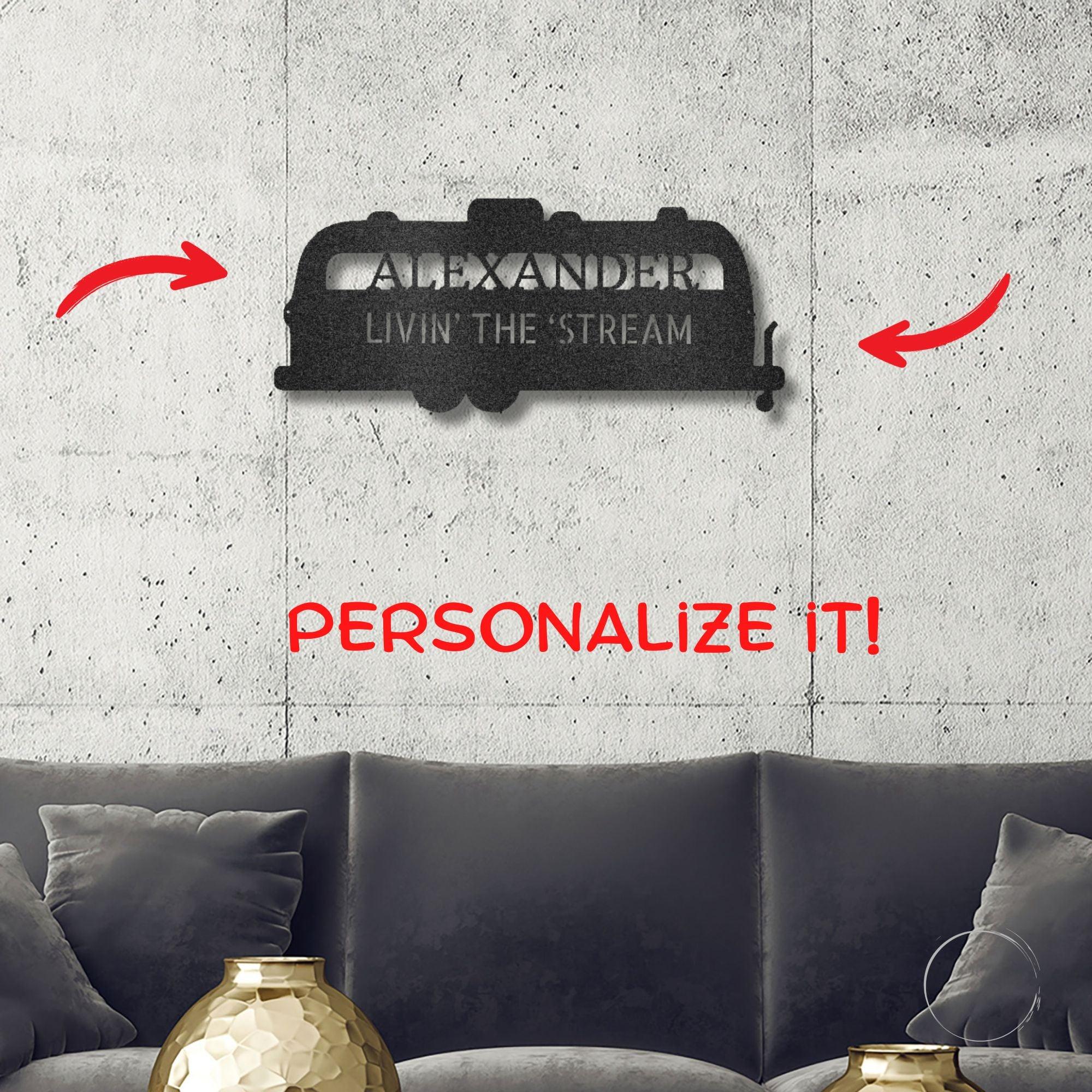 Airstream RV Custom Text Monogram Wall Sign Metal Art - Mallard Moon Gift Shop