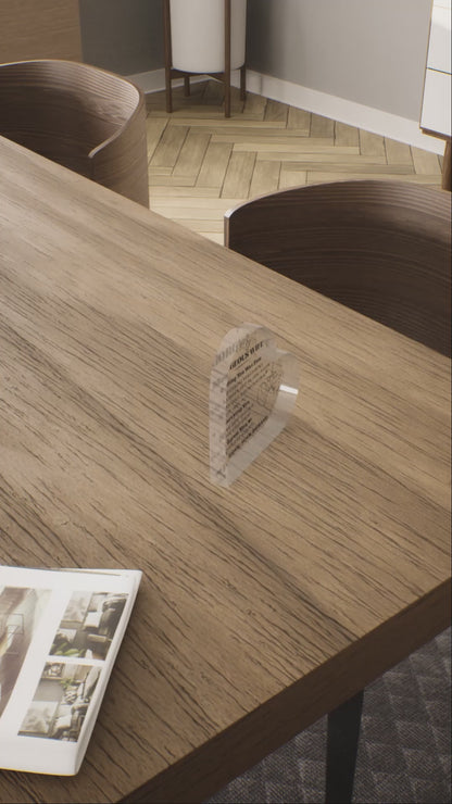 Heart-Shaped Acrylic Plaque for Wife - "Meeting You Was Fate" Romantic Gift for Valentine's Day, Anniversary, or Birthday