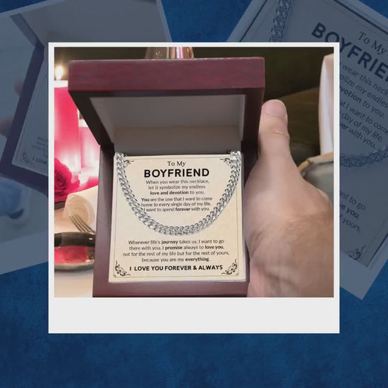 Gift for Boyfriend I Promise to Always Love You Chain Link Necklace with Message Card by@Outfy