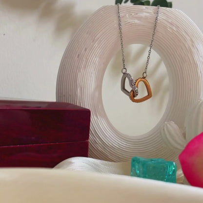 Daughter Gift from Dad - I Will Carry You in My Heart Forever - Interlocking Hearts Necklace