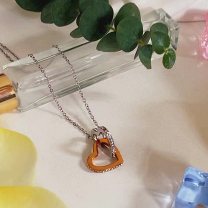 To My Daughter - You Have My Heart & My Soul - Interlocking Hearts Necklace
