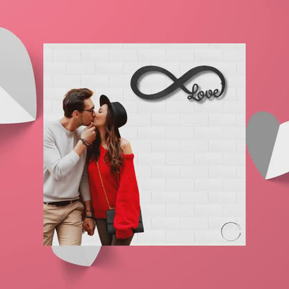 Infinite Love Steel Wall Sign Metal Art Valentine Wedding Anniversary Gift