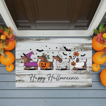 Happy Halloweenie Dachshund Doormat – Cute Halloween Dog Mat Décor
