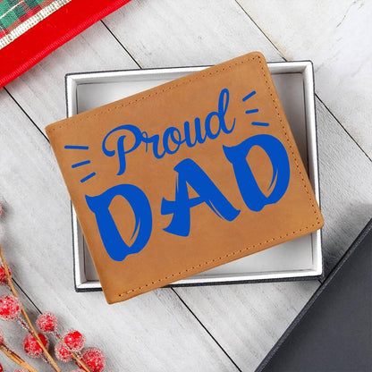Proud Dad Custom Printed Leather Wallet - Mallard Moon Gift Shop