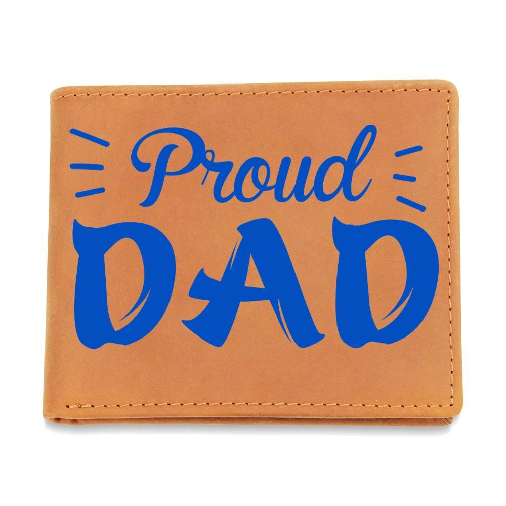 Proud Dad Custom Printed Leather Wallet - Mallard Moon Gift Shop