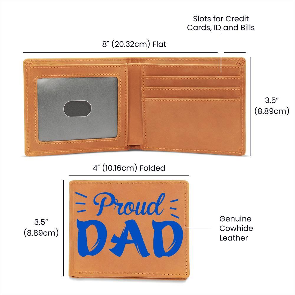 Proud Dad Custom Printed Leather Wallet - Mallard Moon Gift Shop