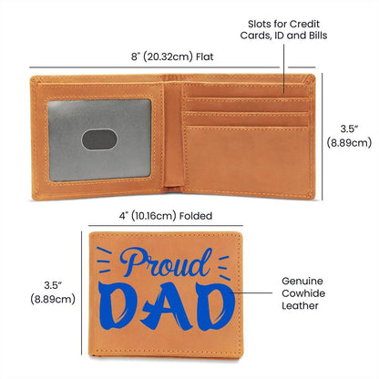 Proud Dad Custom Printed Leather Wallet - Mallard Moon Gift Shop
