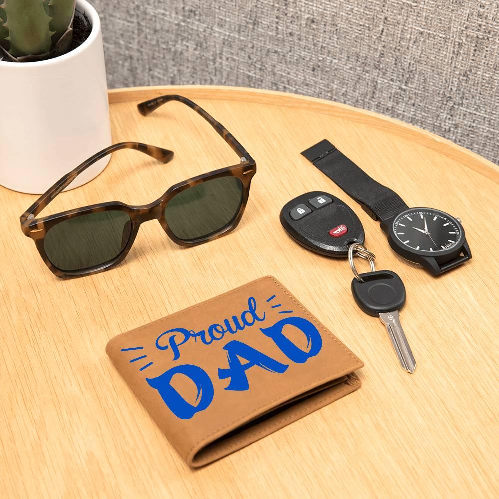 Proud Dad Custom Printed Leather Wallet - Mallard Moon Gift Shop