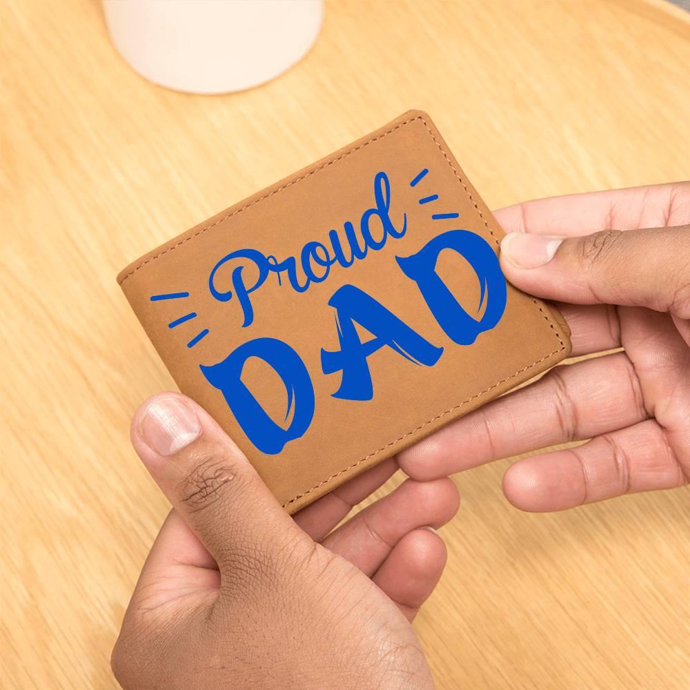 Proud Dad Custom Printed Leather Wallet - Mallard Moon Gift Shop