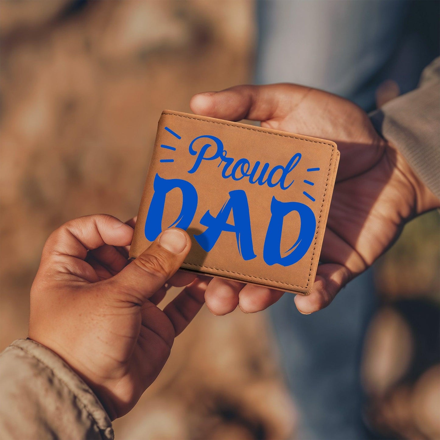 Proud Dad Custom Printed Leather Wallet - Mallard Moon Gift Shop