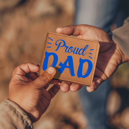 Proud Dad Custom Printed Leather Wallet - Mallard Moon Gift Shop