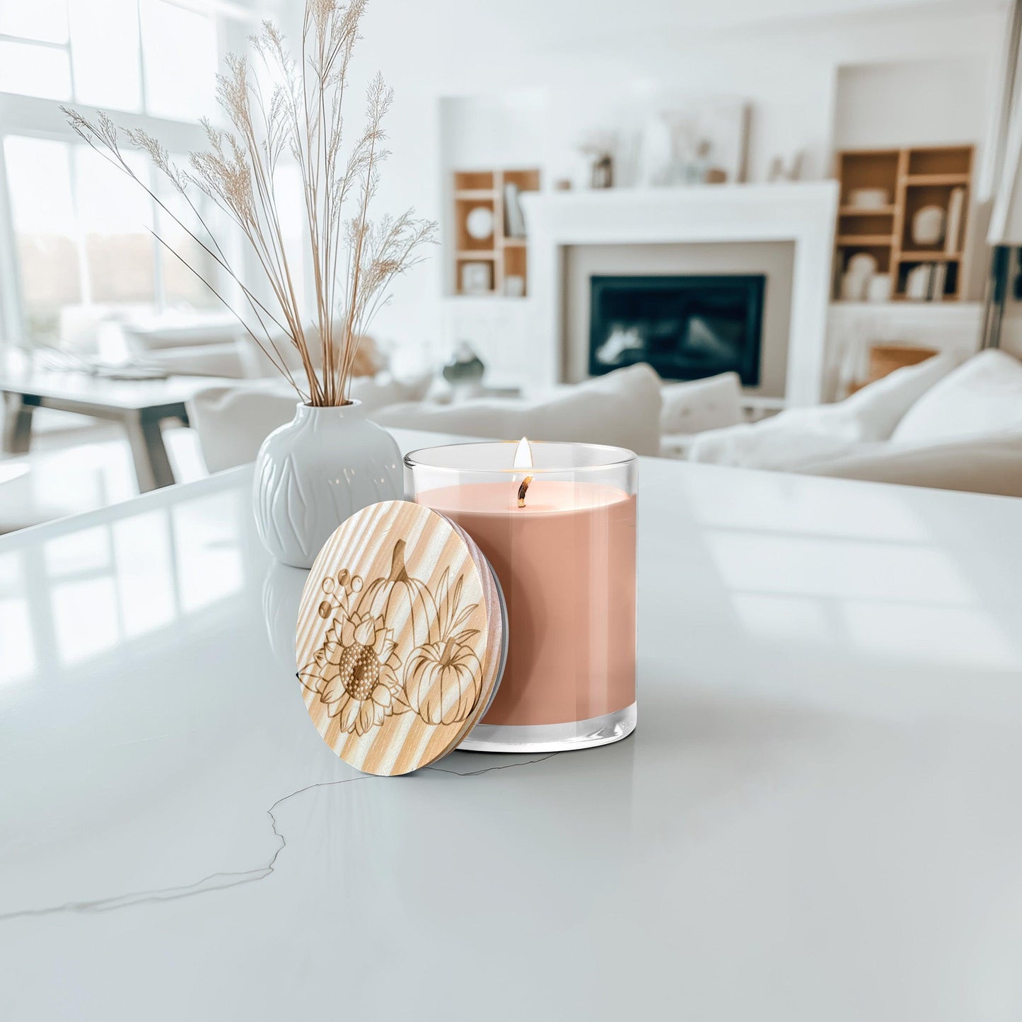 Pumpkin and Spice Engraved Lid Soy Scented Candle - Mallard Moon Gift Shop