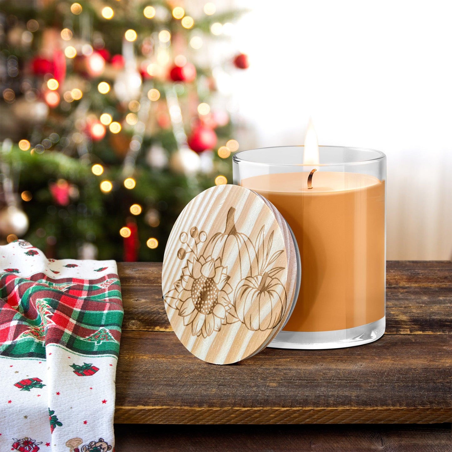 Pumpkin and Spice Engraved Lid Soy Scented Candle - Mallard Moon Gift Shop