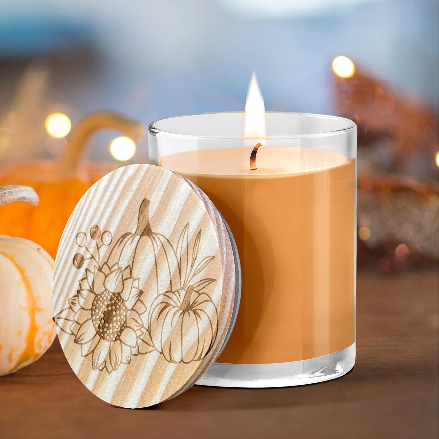 Pumpkin and Spice Engraved Lid Soy Scented Candle - Mallard Moon Gift Shop