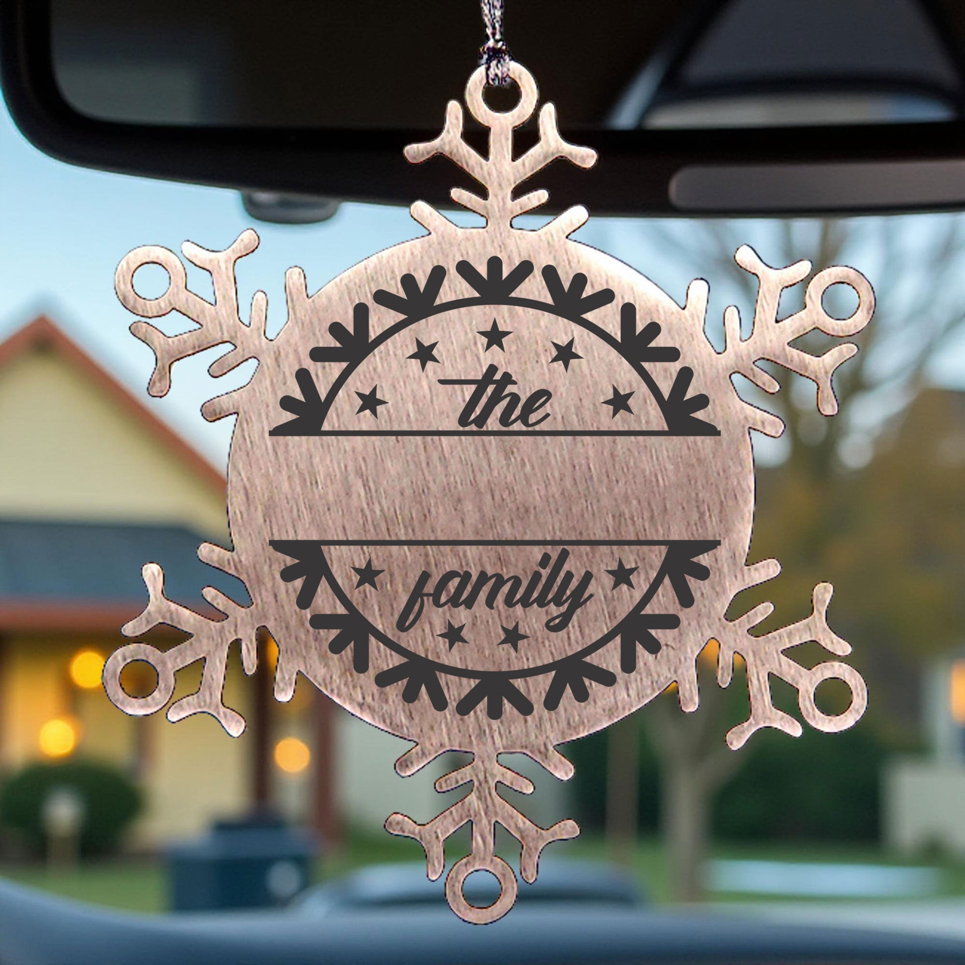 Personalized Family Name Snowflake Ornament – Custom Stainless Steel Christmas Keepsake with Gift Bag – Engraved Holiday Decor for Family or Friends - Mallard Moon