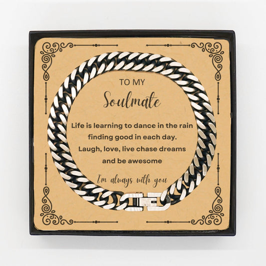 Romantic Soulmate Cuban Link Chain Bracelet - I want to be your Last Everything- Birthday, Christmas Holiday, Valentine Gifts - Mallard Moon Gift Shop