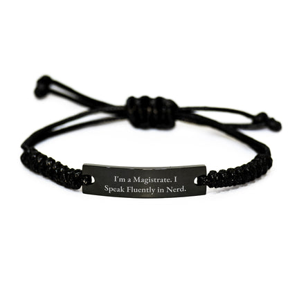 Funny Magistrate Gifts from Friends Rope Bracelet for Magistrate Enthusiasts, I'm A Magistrate. I Speak Fluently In genius. Christmas Unique Gifts for Men Women Family - Image 1