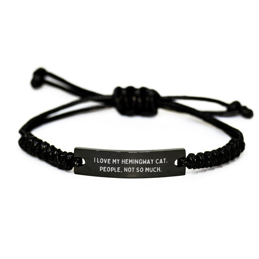 Hemingway Cat Funny Quote Gifts from Friends to Friends, Adjustable Rope Bracelet for Men and Women, Birthday Unique Gifts for Him or Her - Image 1