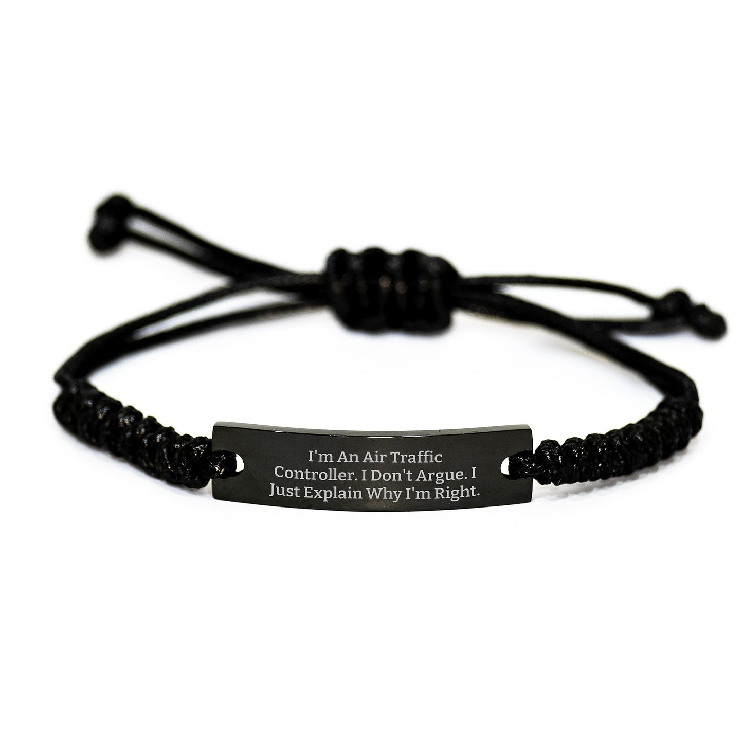 Funny Air Traffic Controller Rope Bracelet, 'I'm Right' Quote, Christmas Unique Gifts for Men, Air Traffic Controller Gifts from Friends - Image 1
