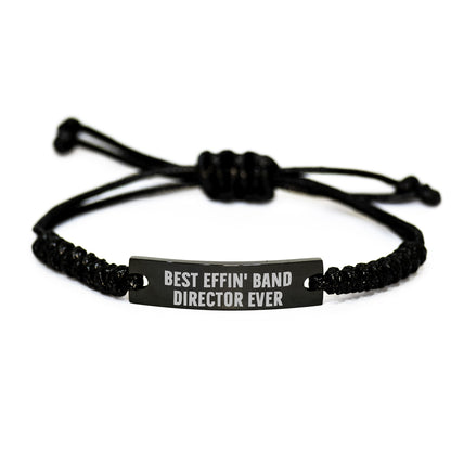 Funny Band Director Gifts from Friends Rope Bracelet - Best Effin' Band Director Ever - Image 1