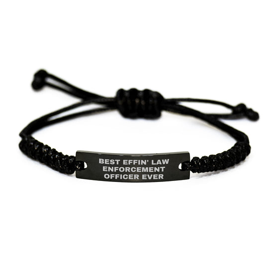 Funny Law Enforcement Officer Gifts from Men for Christmas Unique Rope Bracelets Best Effin' Ever - Image 1