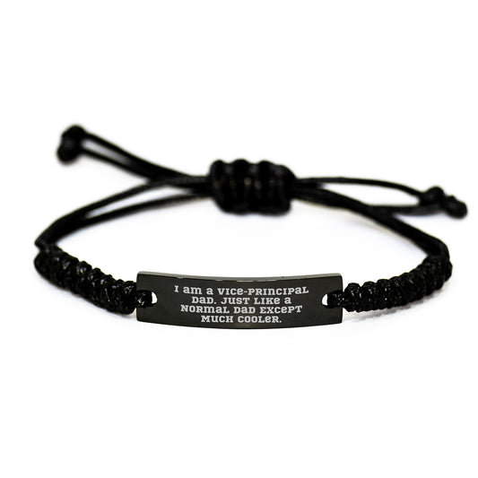 Funny Vice-principal Gifts from Dad Rope Bracelet for Vice-principal Dad, Christmas Unique Presents for Men, Vice-principal Lanyard, Inspirational Vice-principal Accessories - Image 1