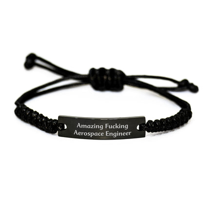 Funny Aerospace Engineer Gifts for Men, Amazing F--king Aerospace Engineer Rope Bracelet, Unique Christmas Memorable Presents for Him - Image 1