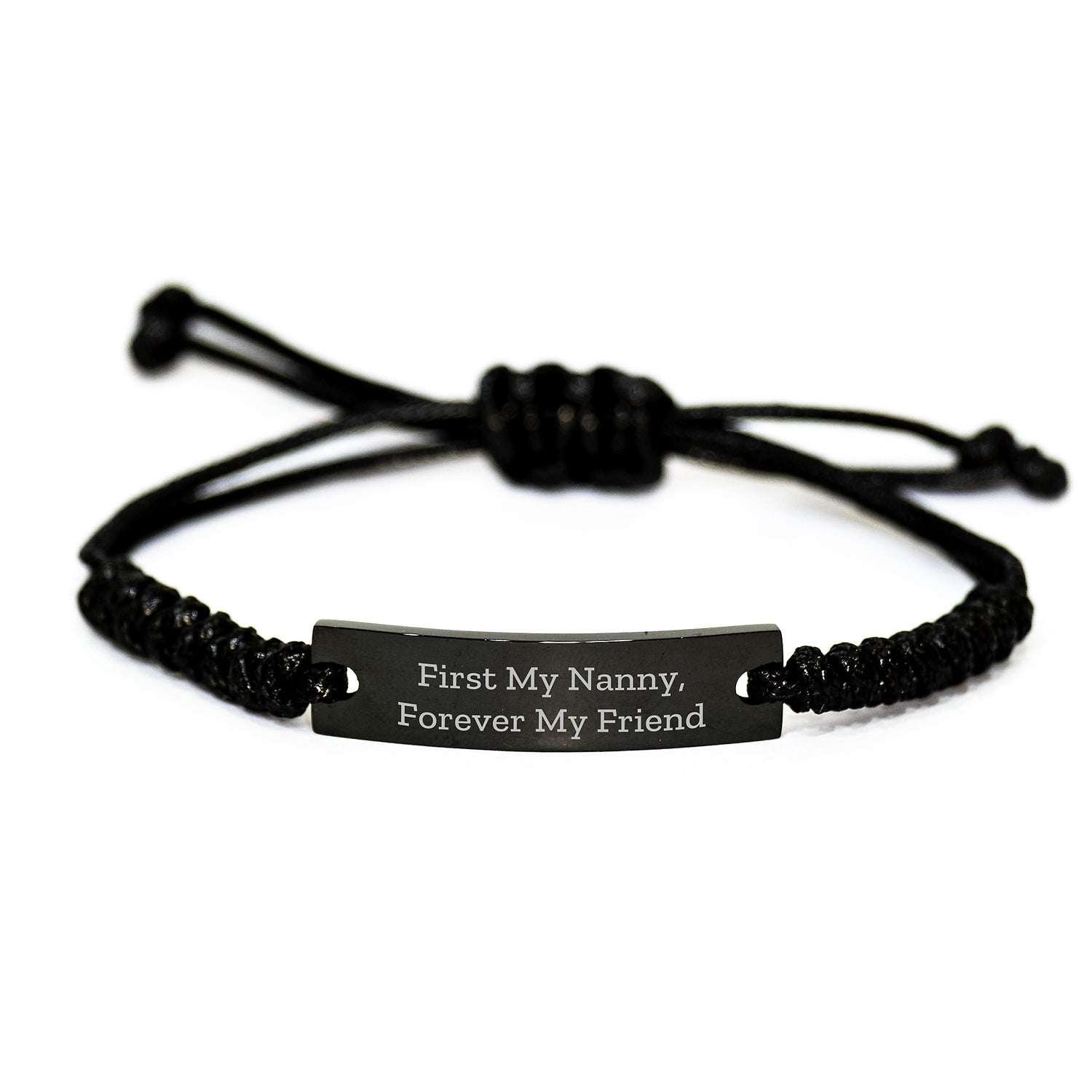 Nanny Rope Bracelet with Funny Quote 'First My Nanny, Forever My Friend' - Gifts from Family for Nanny this Christmas - Image 1
