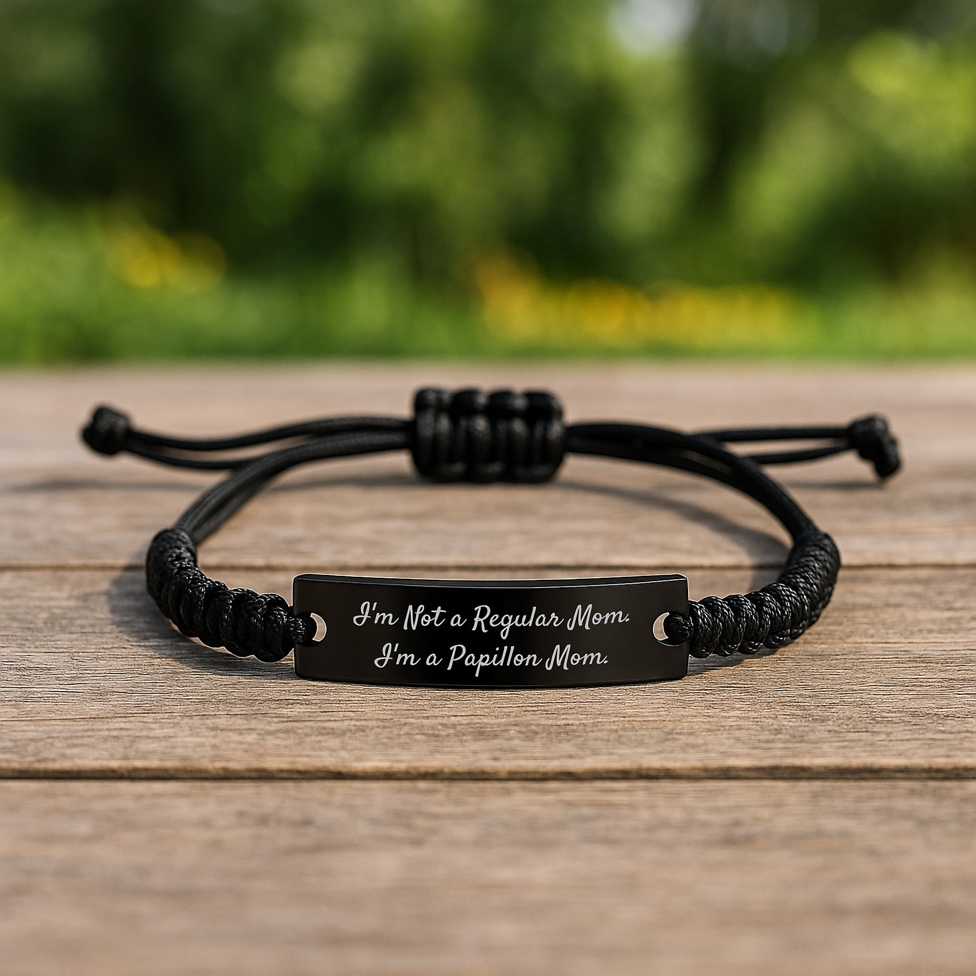 Funny Papillon Dog Mom Rope Bracelet Gifts from Mom to Daughter for Christmas Unique Papillon Dog Owners - Image 2