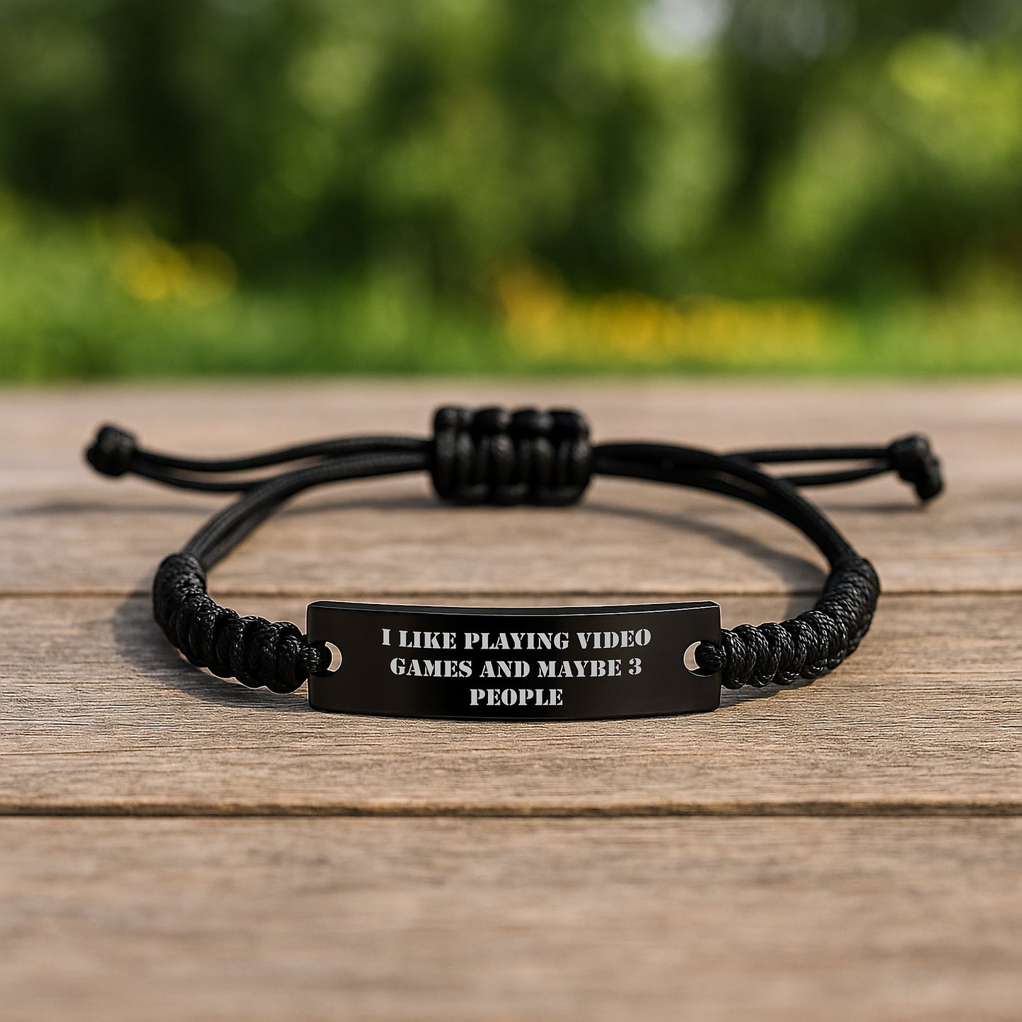 Funny Rope Bracelet with 'I Like Playing Video Games And Maybe 3 People' Quote for Christmas Unique Gifts from Men to Friends Playing Video Games Lovers - Image 2