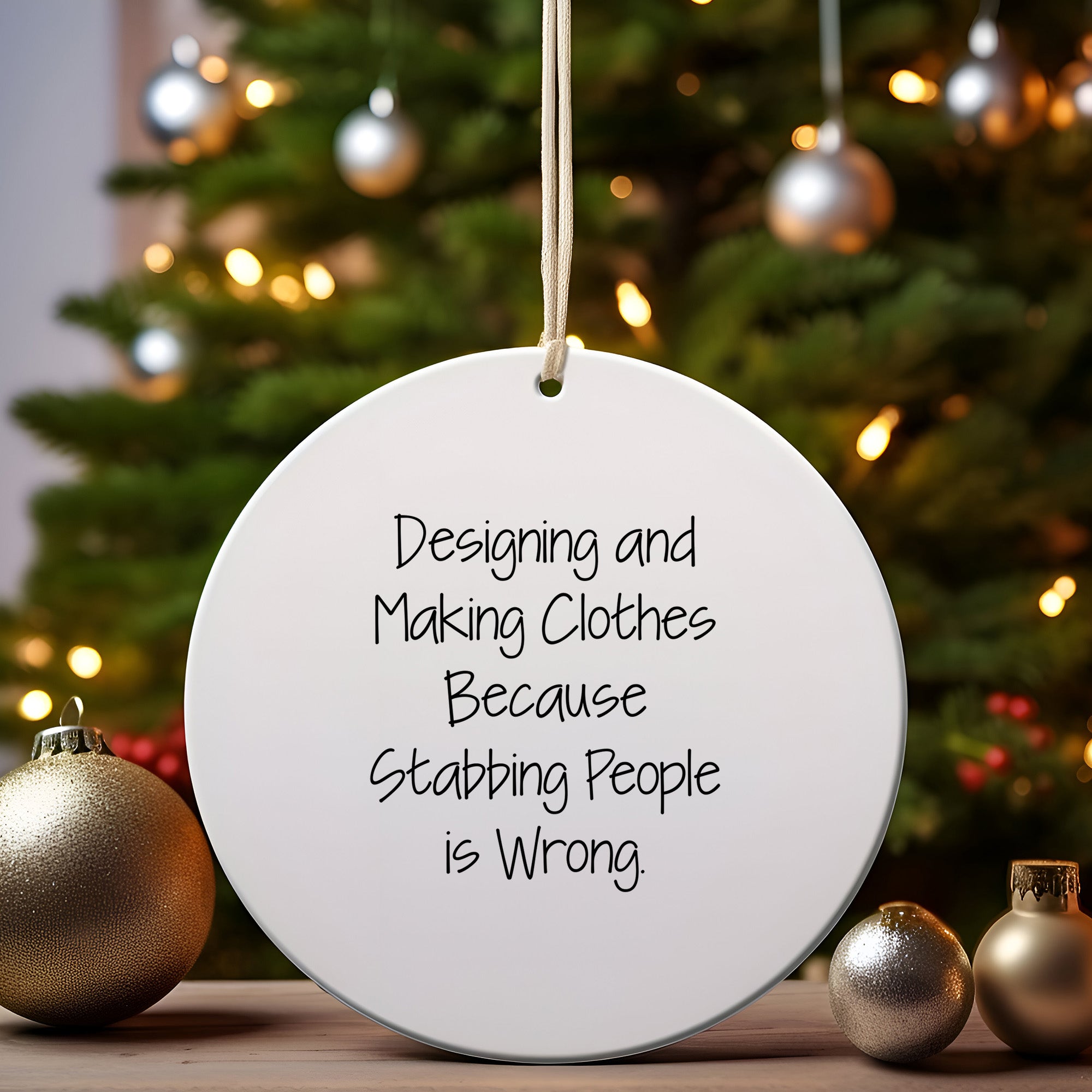 Designing and Making Clothes Gifts for Women, Funny Circle Ornament, Christmas Unique Gifts from Family - Mallard Moon